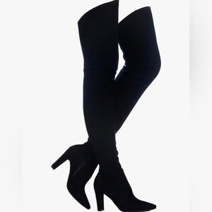 Sexy Stretch Suede Chunky Heel Over The Knee Boots Thigh High ♥️